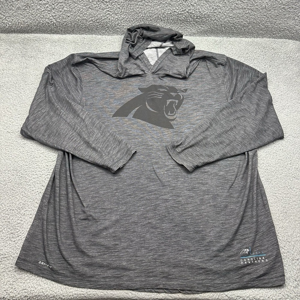 Nike Tee Dri-Fit 927480 Mens 3XL Carolina Panthers NFL Team Apparel Hooded Shirt